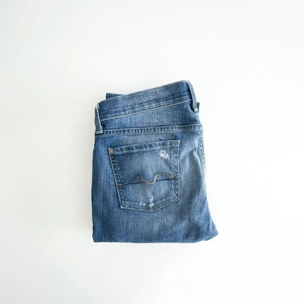 7 For All Mankind Womens Denim Jeans Distress Josefina Skinny Boyfriend Size 26 - Picture 6 of 12